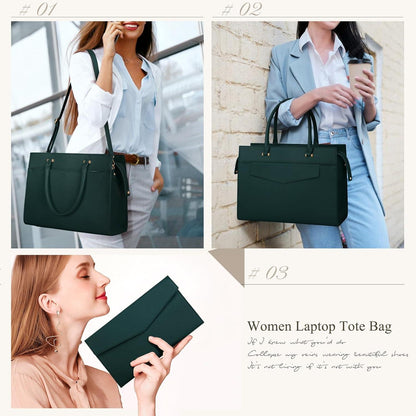 RAINSMORE Handtasche Damen Umhängetasche 2-in-1 Laptoptasche