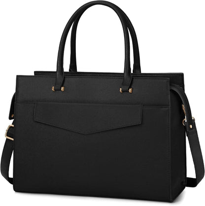 Damentasche Damen Laptoptasche 2-in-1 Shopper PU Leder Schwarz