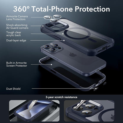 ESR iPhone 15 Pro Max Hülle, MagSafe 360 Schutzhülle stoßfest