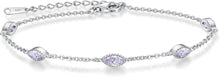 Pferdeaugen Armband 925 Sterling Silber Zirkonia Gold - Geburtsstein
