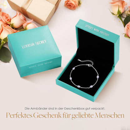 Armband Damen 925 Sterling Silber Zirkonia Gold Geburtsstein Geschenk