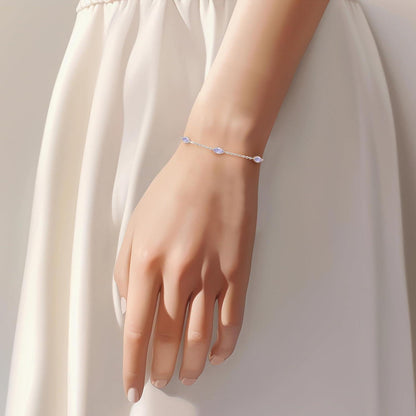 Pferdeaugen Armband Damen 925 Sterling Silber Zirkonia Gold Verstellbar Geburtsstein Weihnachtsgeschenk