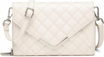 Damen Umhängetasche Klein Leder Gesteppte Schultertasche Vegan