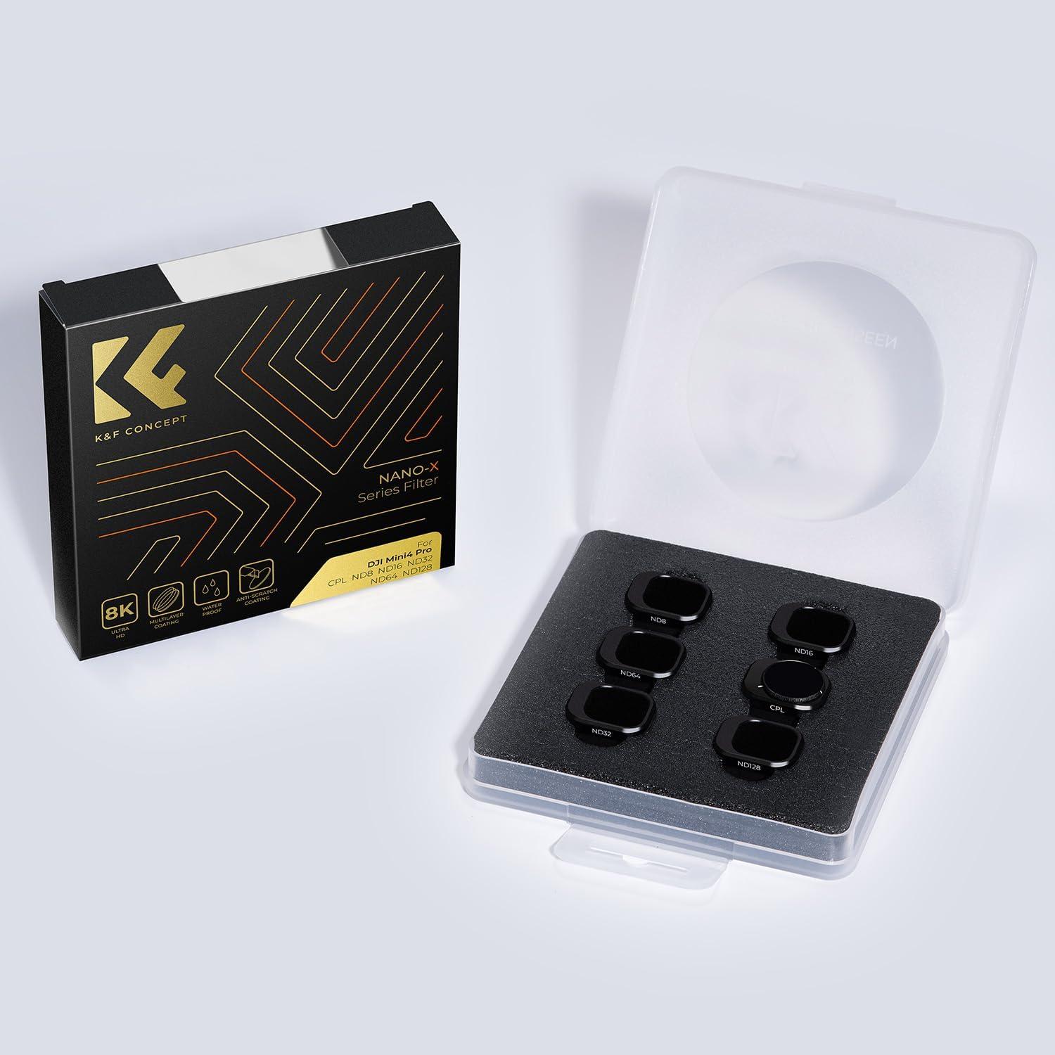 K&F Concept Mini 4 Pro ND Filterset 6 Stück CPL ND8 ND16 ND32 ND64 ND128 für DJI Mini 4 Pro