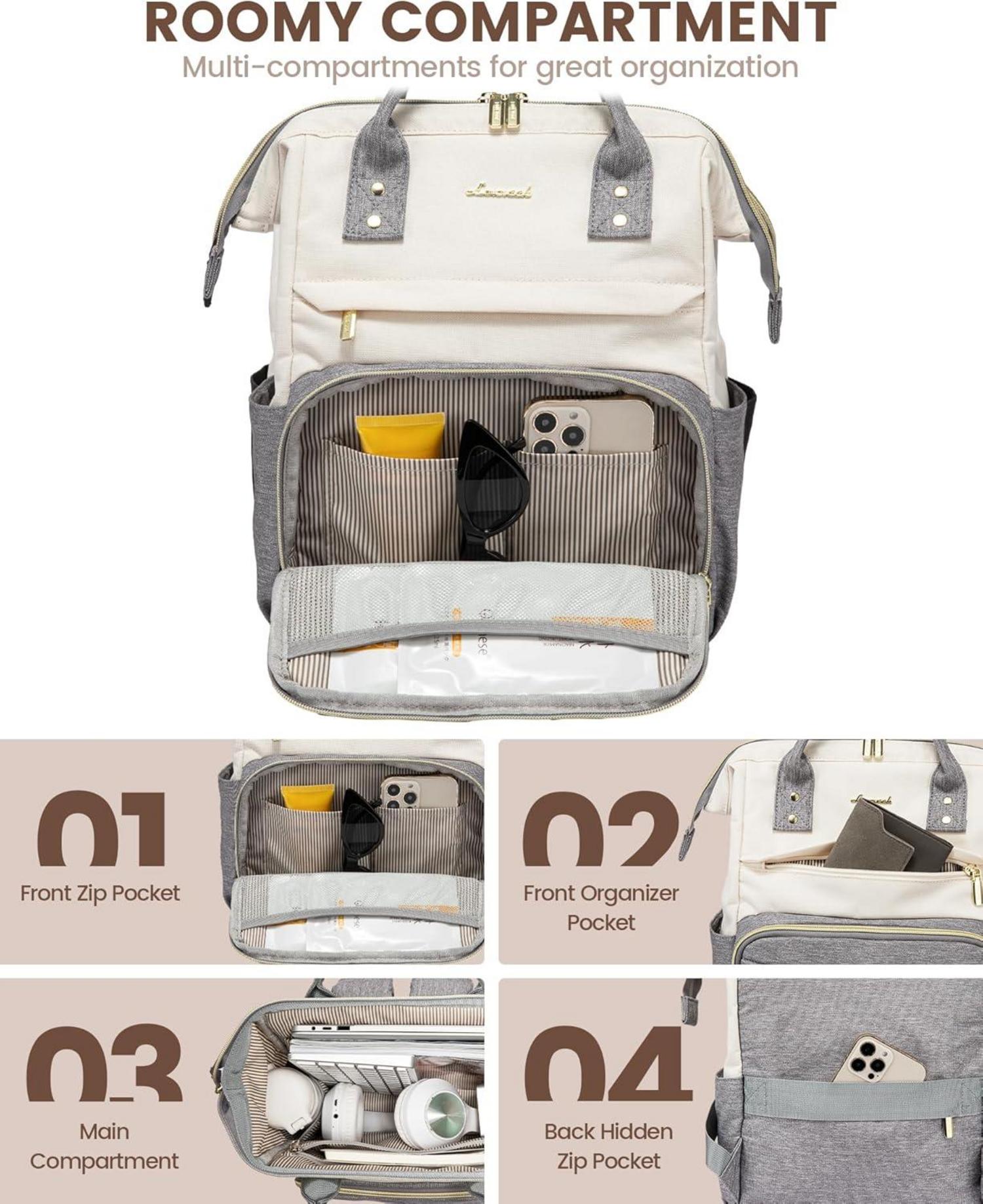 Damen Rucksack Wasserdicht 2-in-1 Elegant Cityrucksack Schwarz