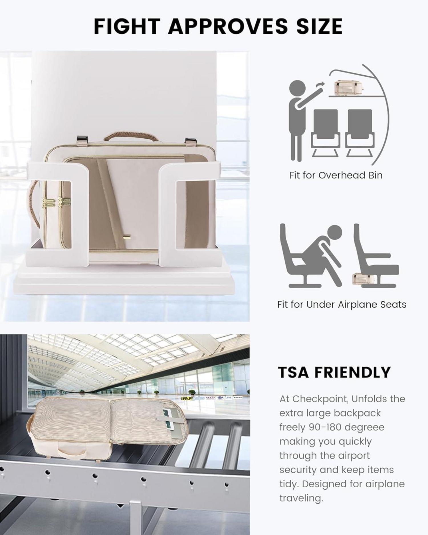 Handgepäck Rucksack Damen 40L Wasserdicht Laptop