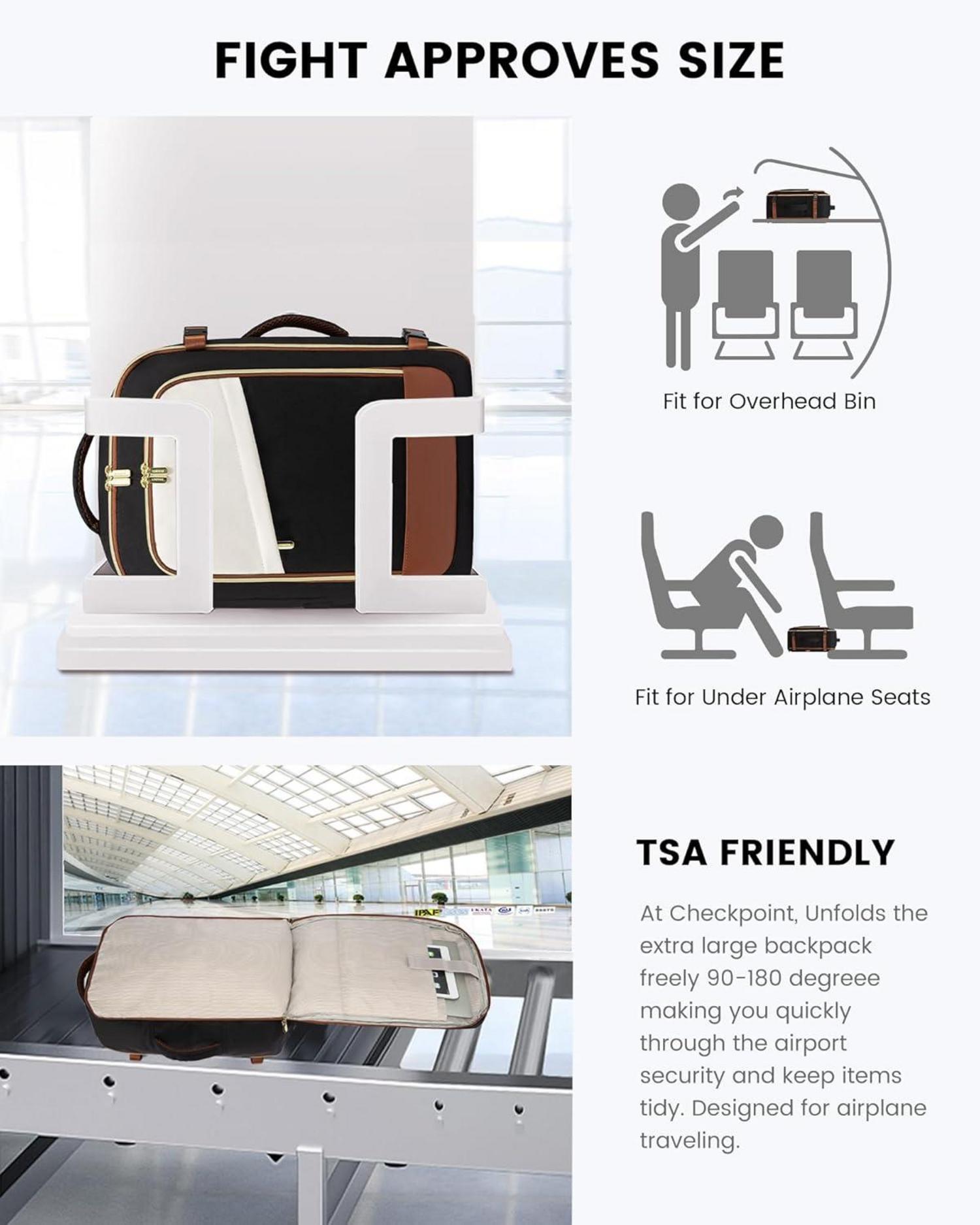 Handgepäck Rucksack Damen Wasserdicht 17 Zoll Laptop Daypack 40L