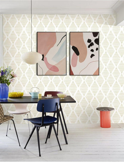 Selbstklebende Tapete Beige Diamant 44x300 cm wasserdicht Vinyl