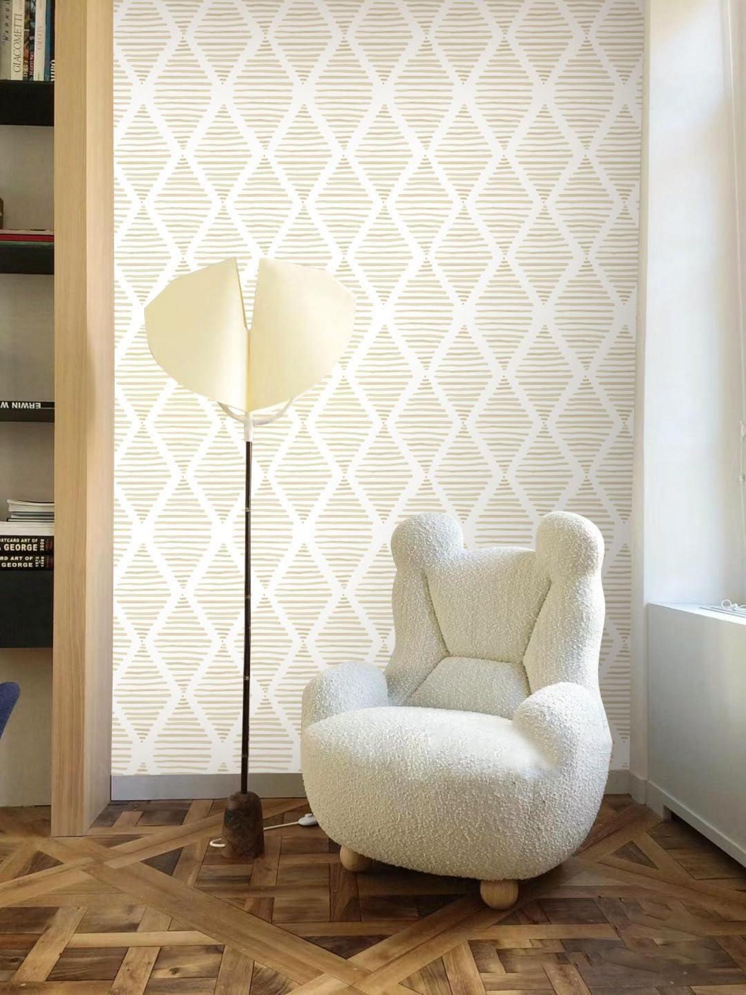Selbstklebende Tapete Beige Diamant 44x300 cm wasserdicht Vinyl