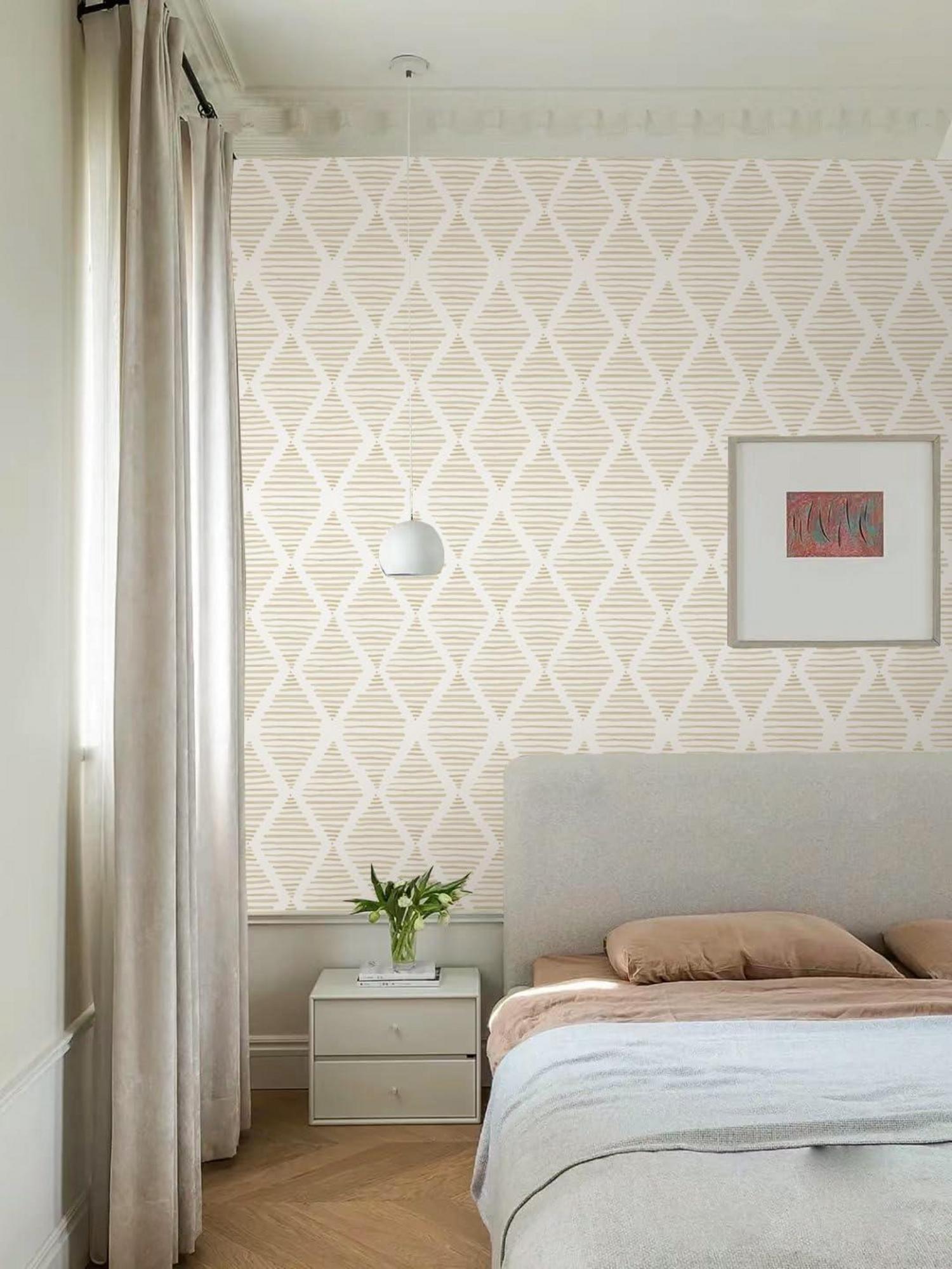 Selbstklebende Tapete Beige Diamant 44cm x 1000cm - wasserdicht & modern