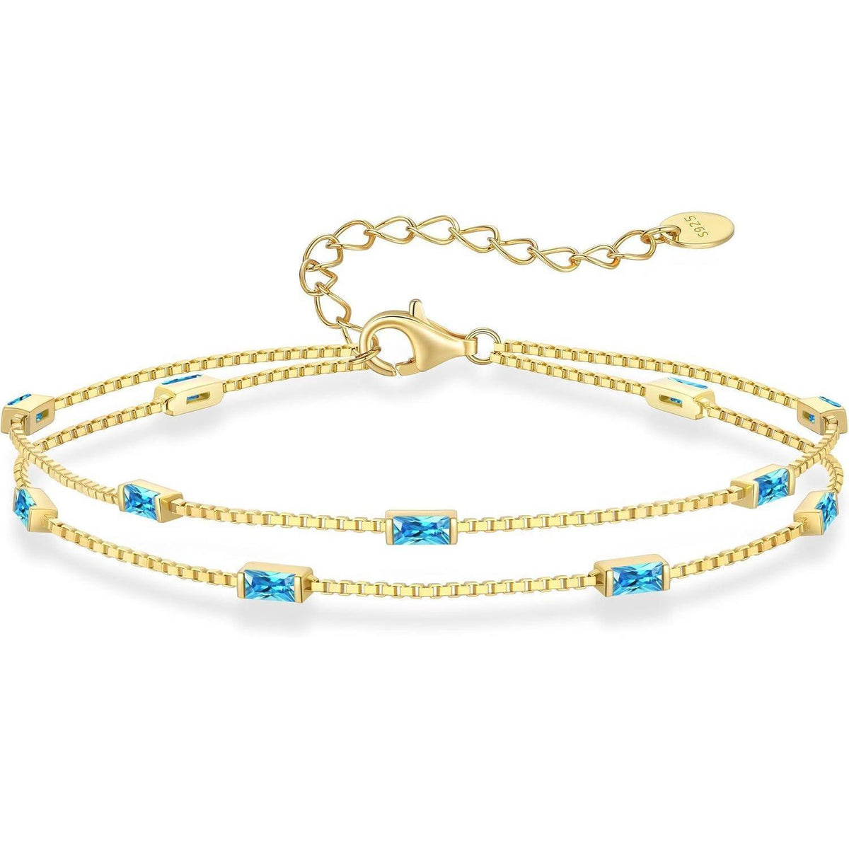Geschichtetes Damenarmband 925 Silber mit Zirkonia Stein