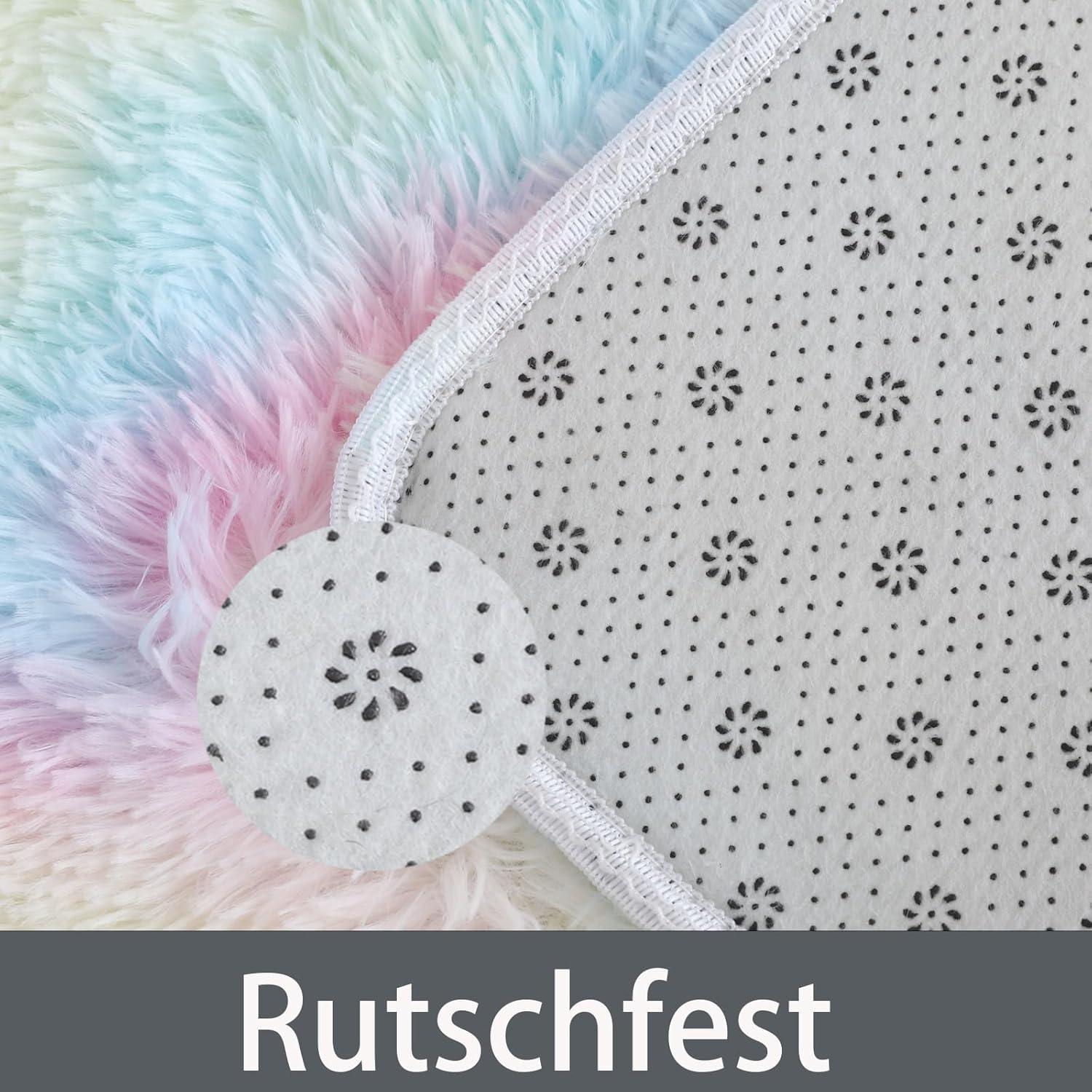 ISMOL Weicher Flauschiger Zottelteppich 150x200cm - Rutschfester Wohnzimmer Teppich