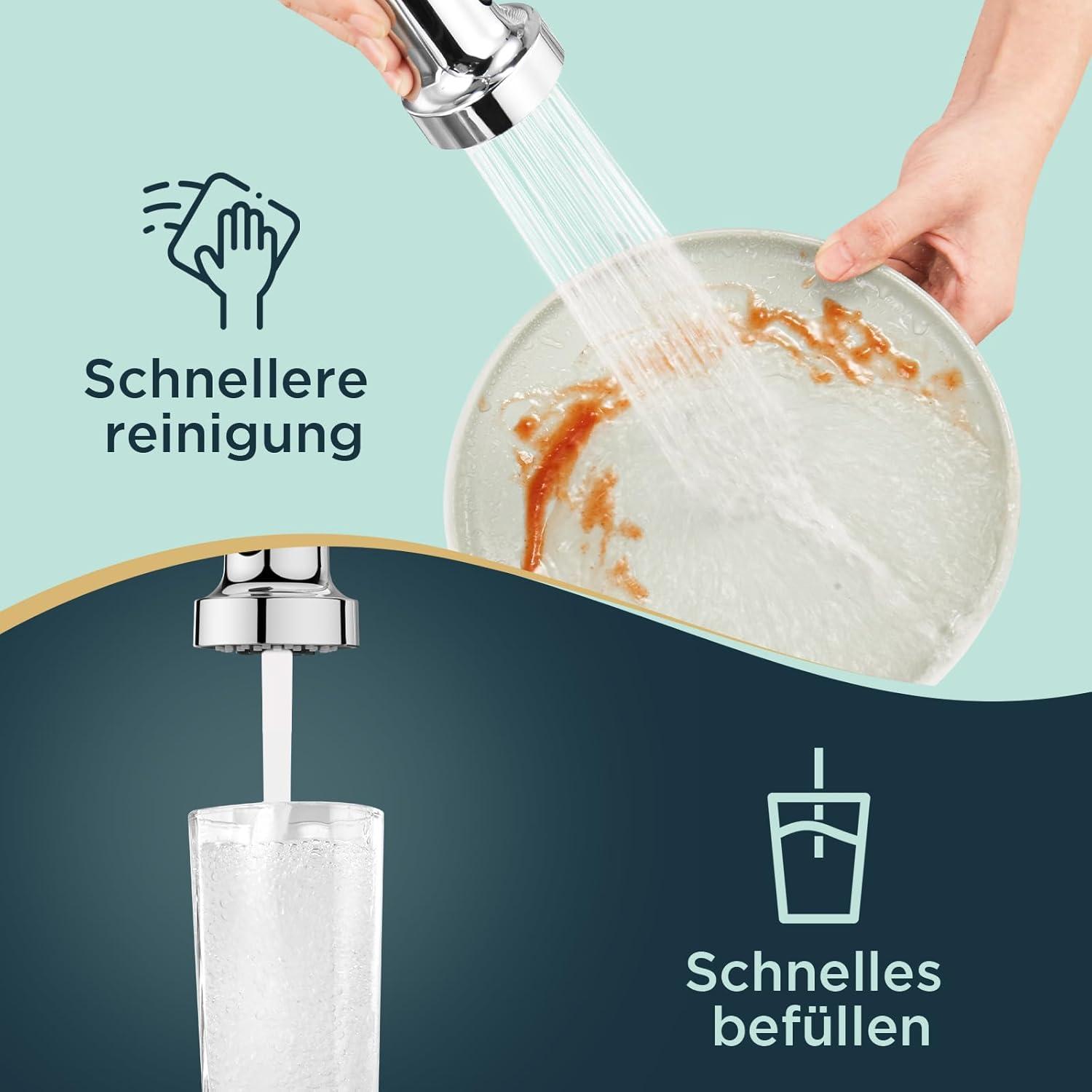 FORIOUS Edelstahl Wasserhahn Küche Ausziehbar Brause 360° Drehbar
