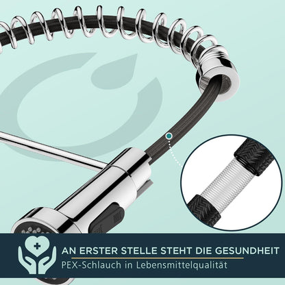 FORIOUS Edelstahl Wasserhahn Küche Ausziehbar Brause 360° Drehbar