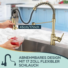 FORIOUS Küchenarmatur Edelstahl mit Brause, Einhebelmischer