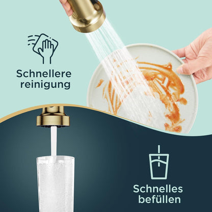 FORIOUS Edelstahl-Wasserhahn mit Brause 360° drehbar Küchenmischer
