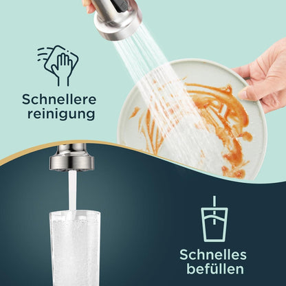 FORIOUS Edelstahl Wasserhahn Küche mit Ausziehbarer Brause