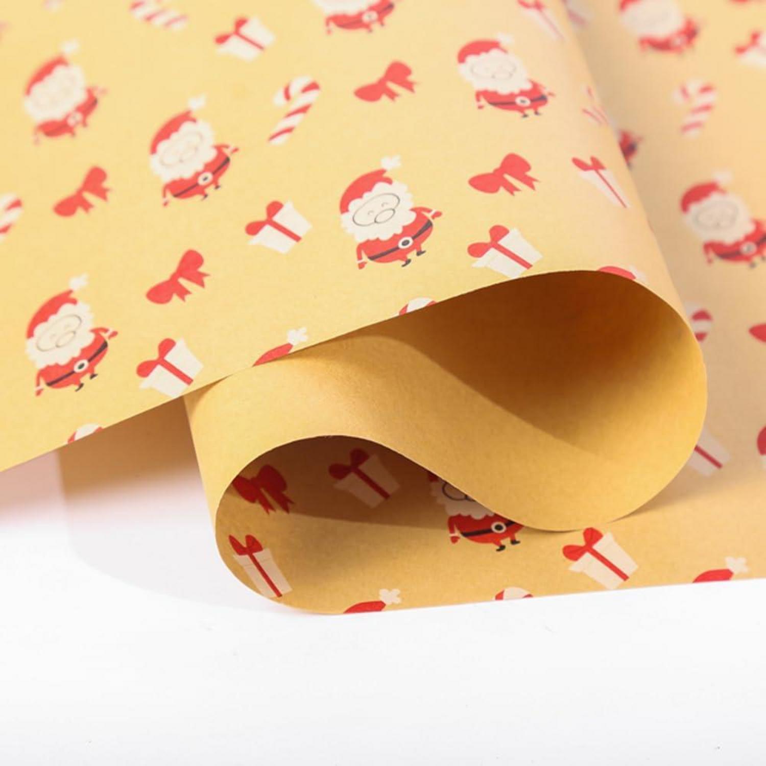 Weihnachtsgeschenkpapierrolle Kraftpapier Weihnachtsmann 43x20m