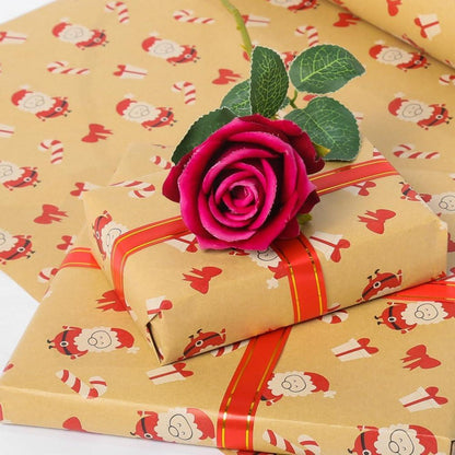 Rollenpaket 43cm x 20m Weihnachtsgeschenkpapier Kraftpapier