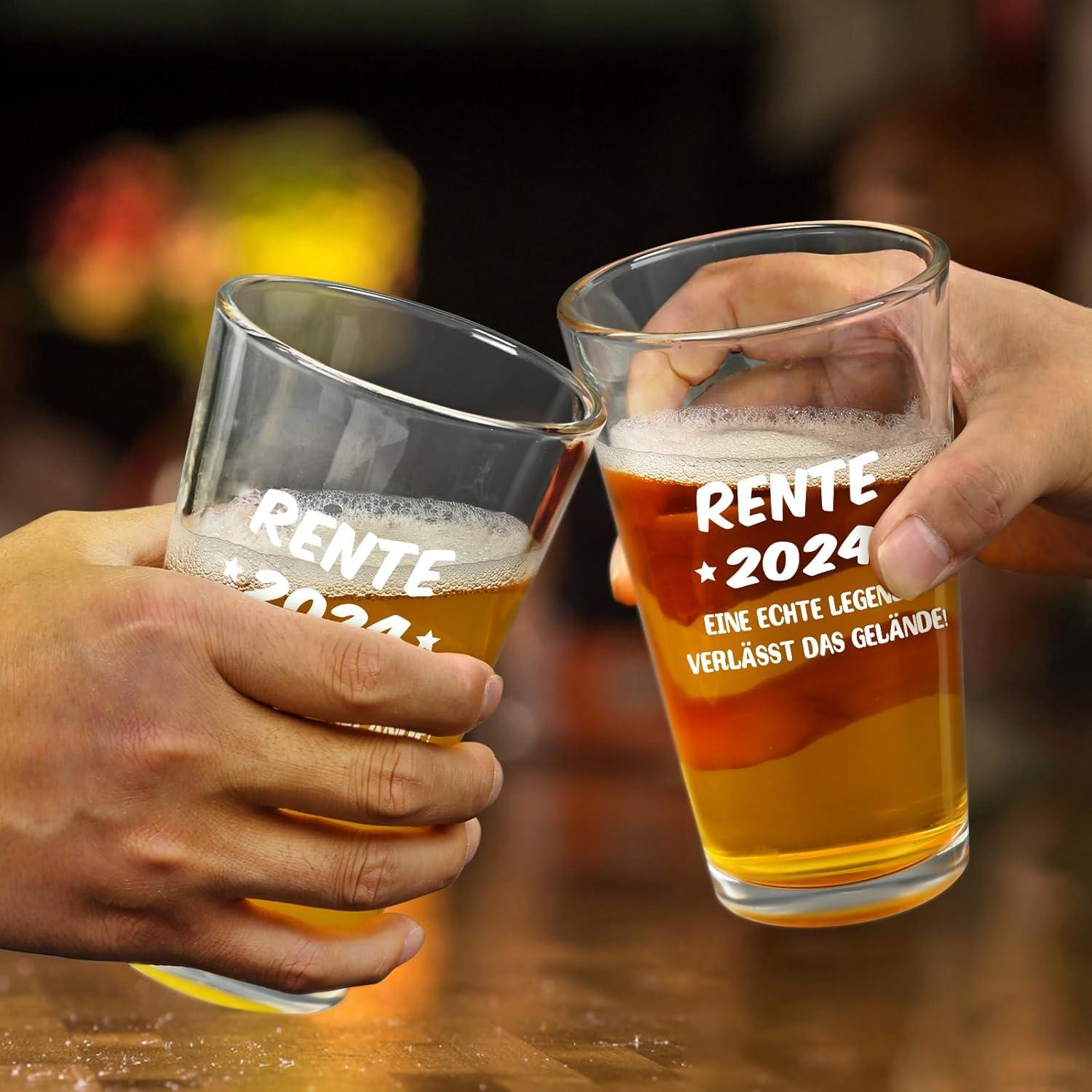 Bierglas Rente Geschenk 2024 Renteneintritt Ruhestand 15oz