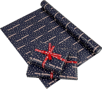 Weihnachts-Geschenkpapierrolle mit Sternen, 43 cm x 15 m