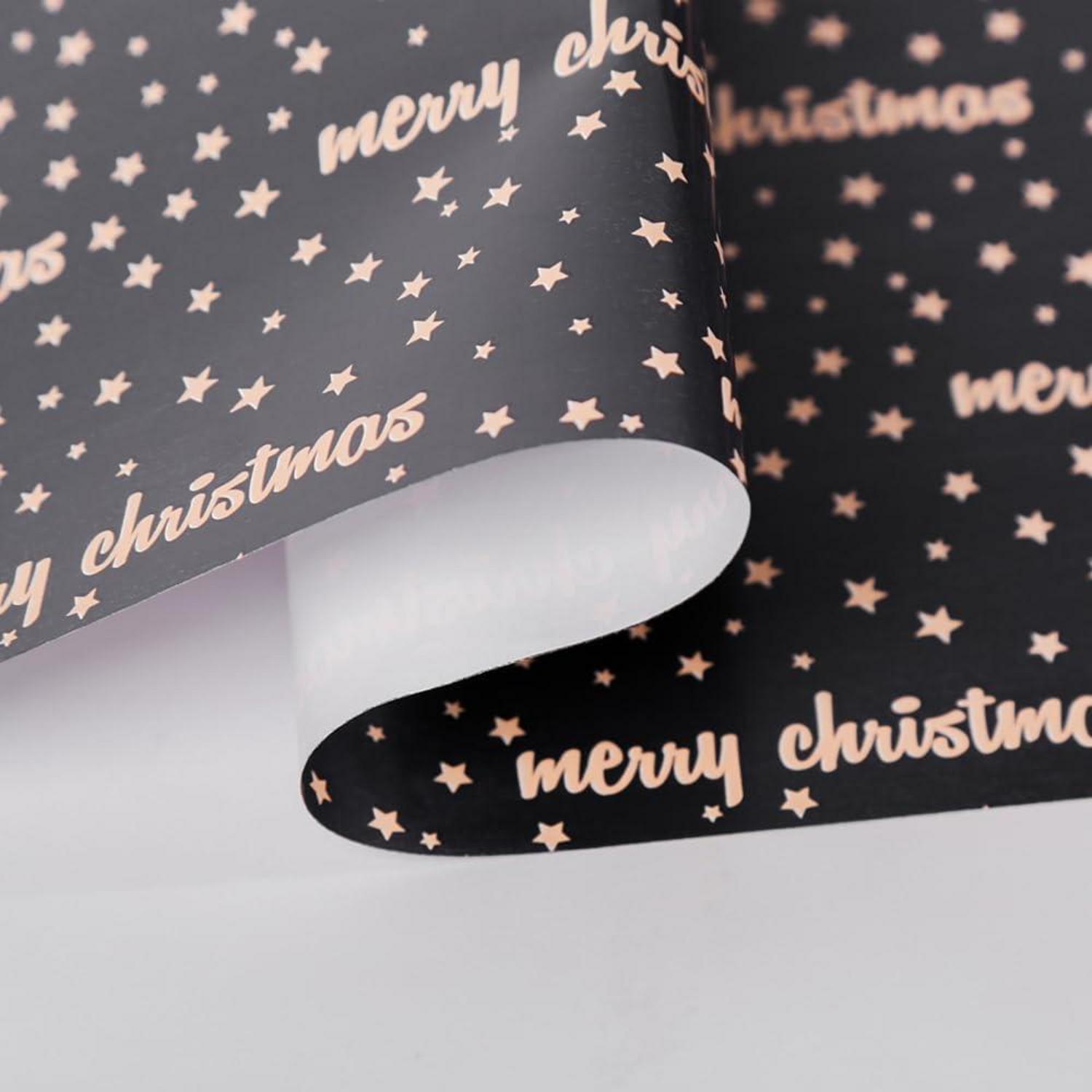 Weihnachts-Geschenkpapierrolle mit Sternen, 43 cm x 15 m
