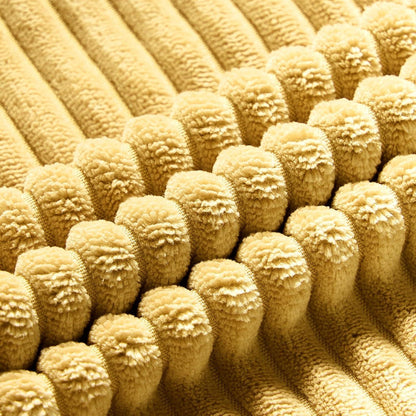 Gelbe Kissenbezüge 40x40 Kordsamt gestreiftes Muster 2er-Set
