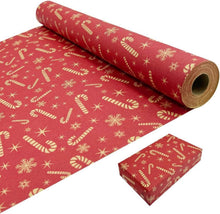 Weihnachtsgeschenkpapierrolle Kraftpapier Sterne Schneeflocken 43cm x