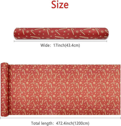 Weihnachtsgeschenkpapier Kraftpapierrolle Sterne