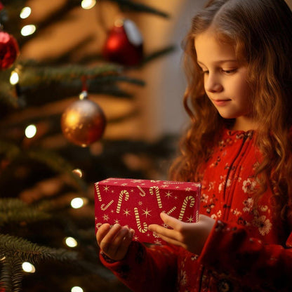 43cm Weihnachtsgeschenkpapierrolle Kraftpapier Sterne Schneeflocken