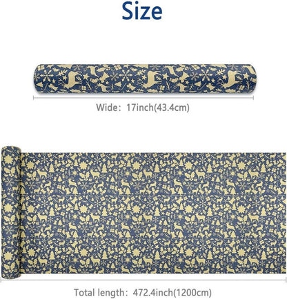 Weihnachtsgeschenkpapierrolle 43cm Kraftpapier mit Weihnachtsmustern