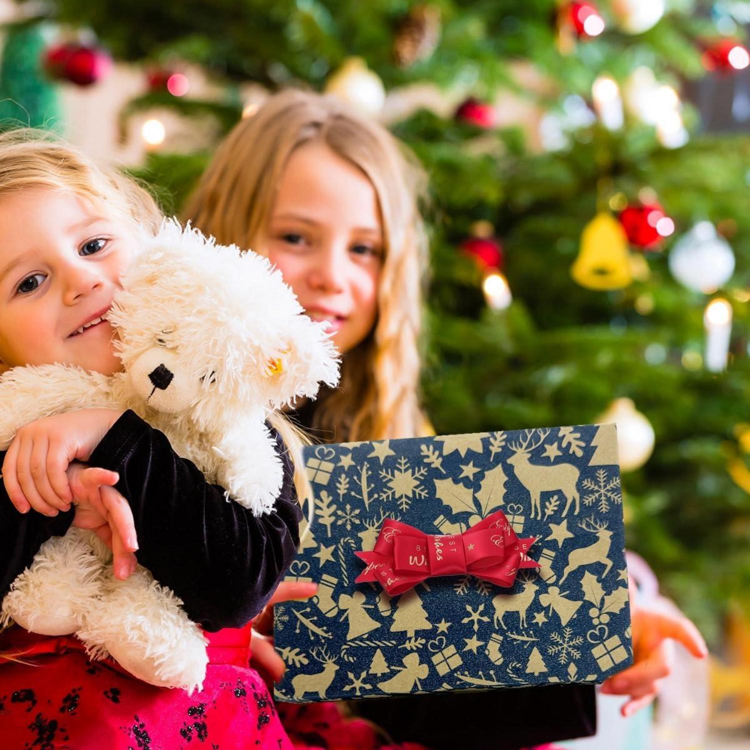 Weihnachtsgeschenkpapierrolle 43cm × 20m Kraftpapier verschiedene Muster