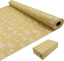 Weihnachtsgeschenkpapierrolle Kraftpapier Elch Baum 43x20m