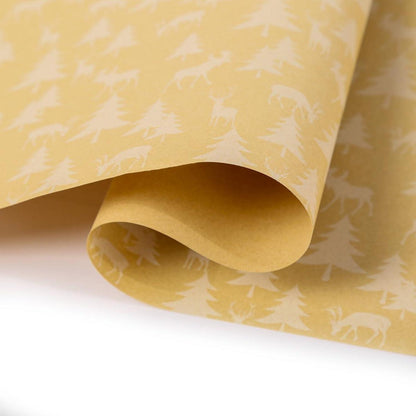 Weihnachtsgeschenkpapierrolle Kraftpapier Elch Baum 43x20m