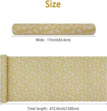 Weihnachtsgeschenkpapierrolle 43x20m Elch Baum Kraftpapierrecycling