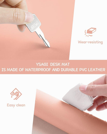 Großes YSAGi Schreibtischunterlage Leder Mauspad Rutschfest Büro 60x35 cm