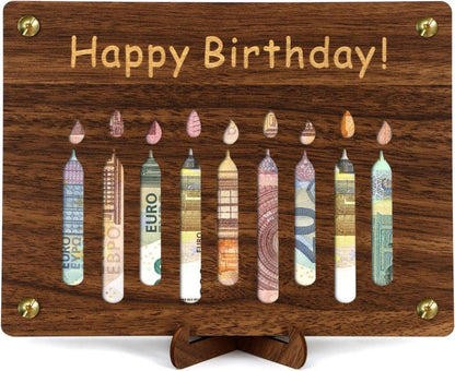 Geldgeschenke Geburtstag Holz Verpackung Geburtstagskarte