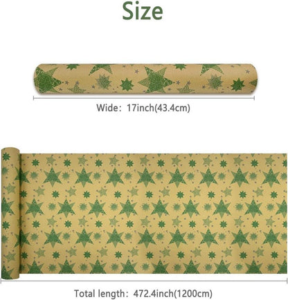 43cm × 20m Weihnachtsgeschenkpapierrolle Kraftpapier Grün