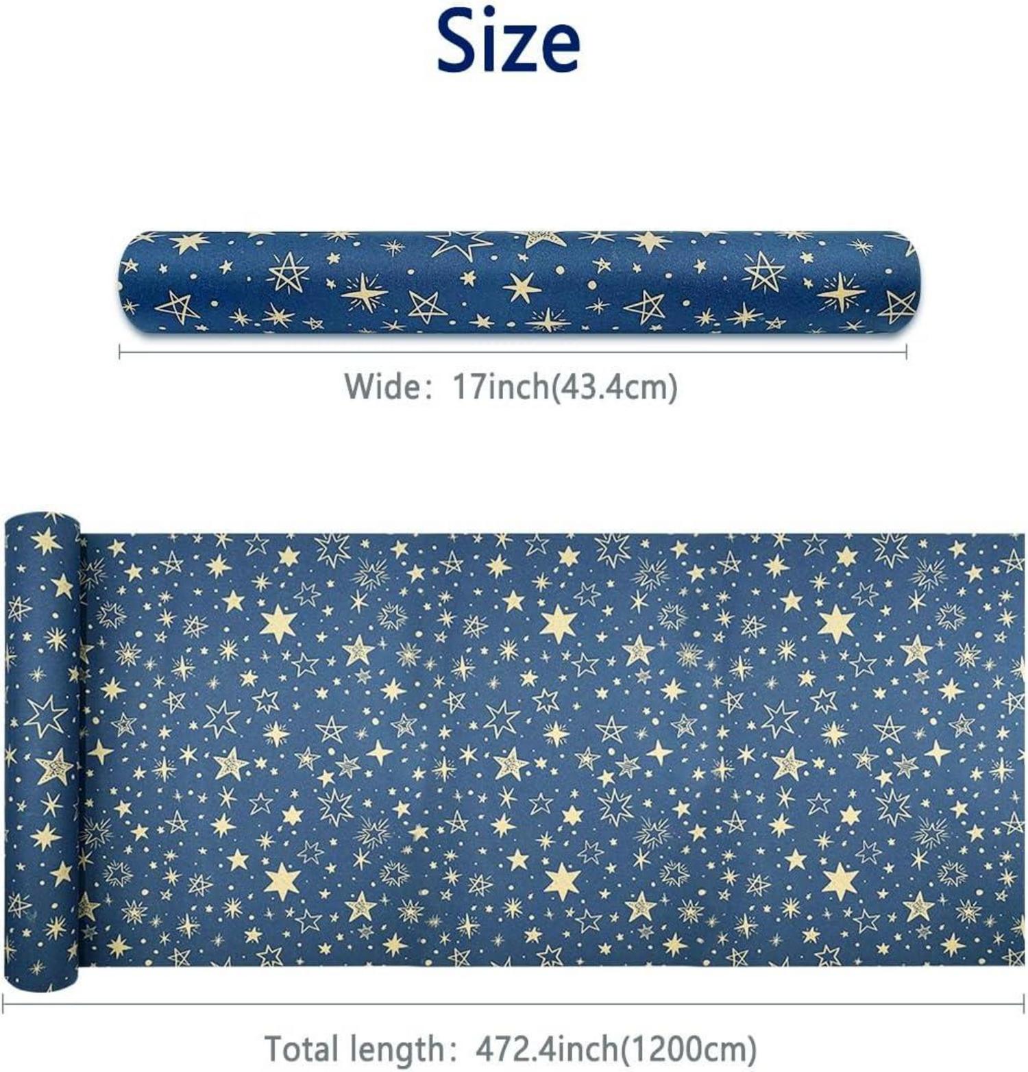 43cm Weihnachtsgeschenkpapierrolle Kraftpapier mit Sternen