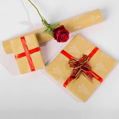 Weihnachtsgeschenkpapier Rolle Kraftpapier mit Sternen Weihnachtsbaum 43 cm 20 m