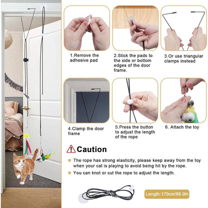 Interaktives Katzenspielzeug mit Feder und Saugnapf