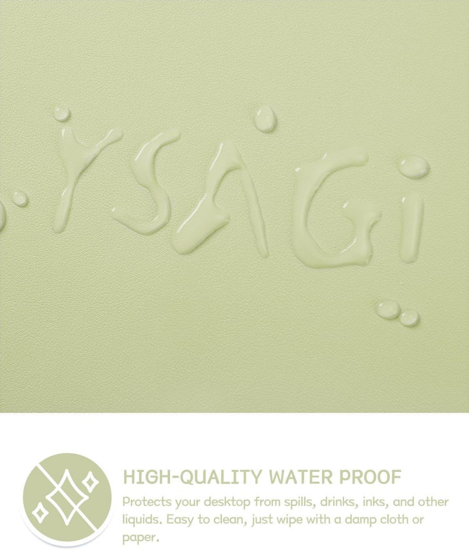 YSAGi Schreibtischunterlage Mauspad Leder Wildleder Matcha 60x35cm