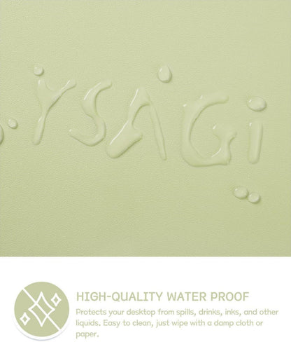 YSAGi Schreibtischunterlage Mauspad Leder Wildleder Matcha 60x35cm