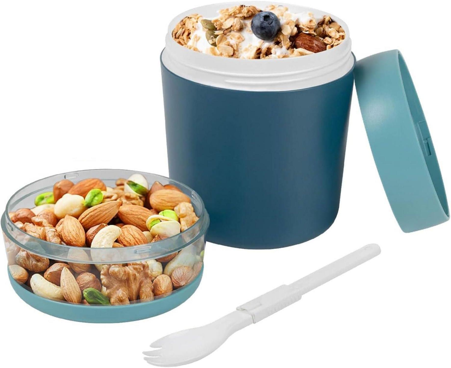 Müslibecher to go mit Löffel und Deckel, 650ml