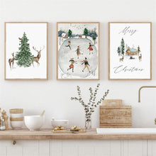 3er Premium Weihnachten Winter Poster Set für Wanddekoration
