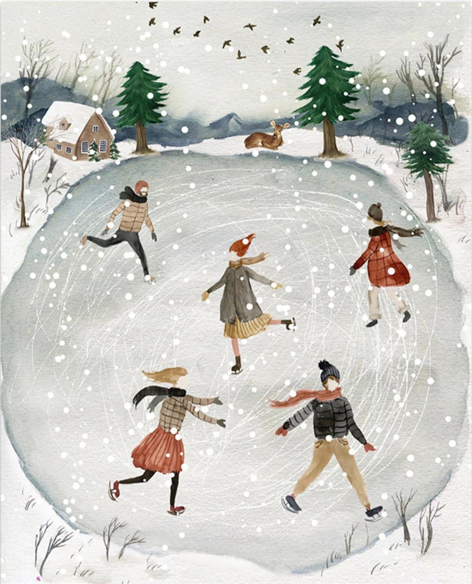 3er Premium Weihnachten Winter Poster Set - Wandbilder Kunstdruck 50x70cm