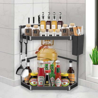 Verstellbares Eck-Küchenregal Edelstahl 2 Etagen 39cm