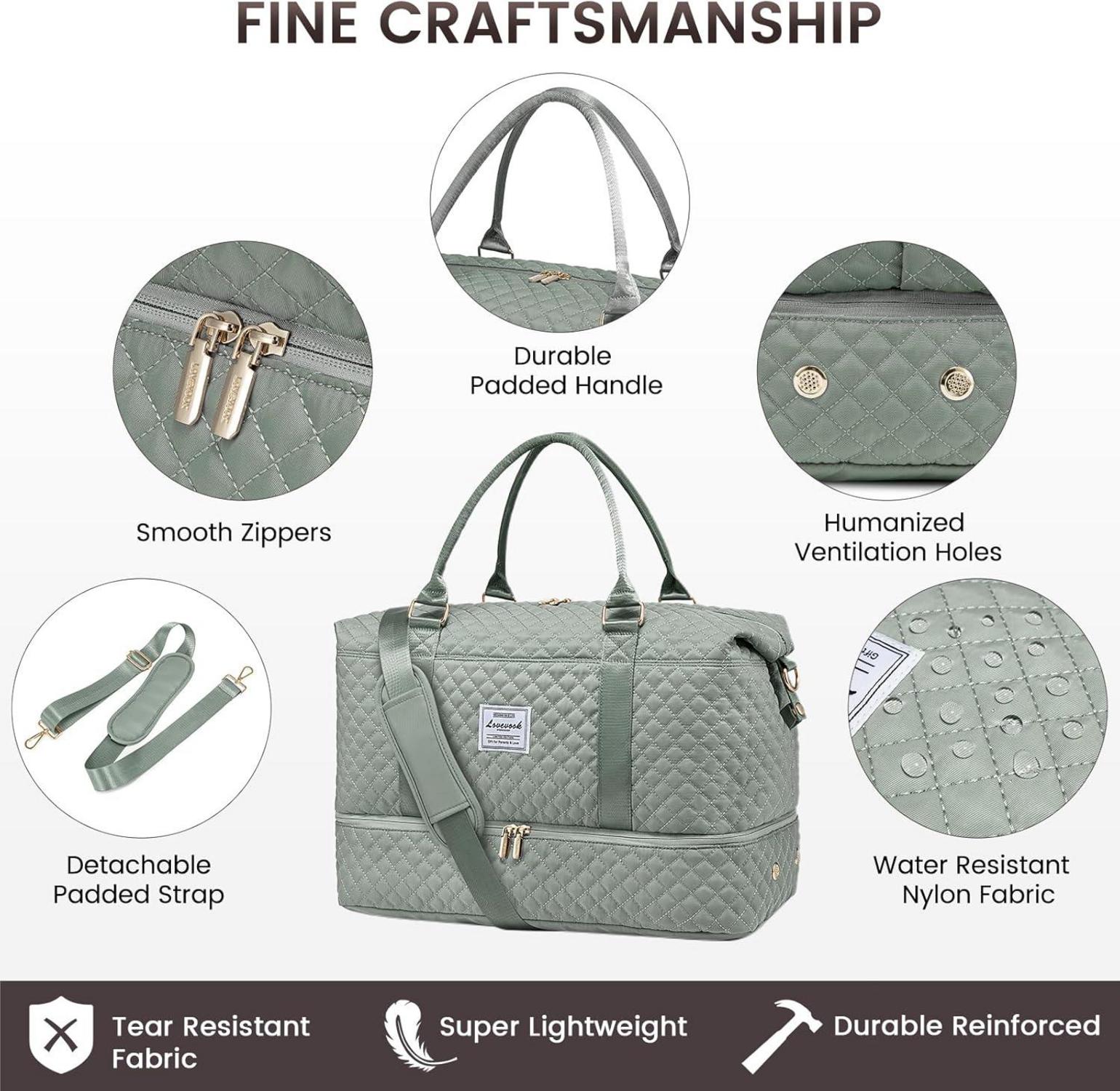 Sporttasche Damen Groß Weekender Reisetasche Duffle Bag mit Schuhfach