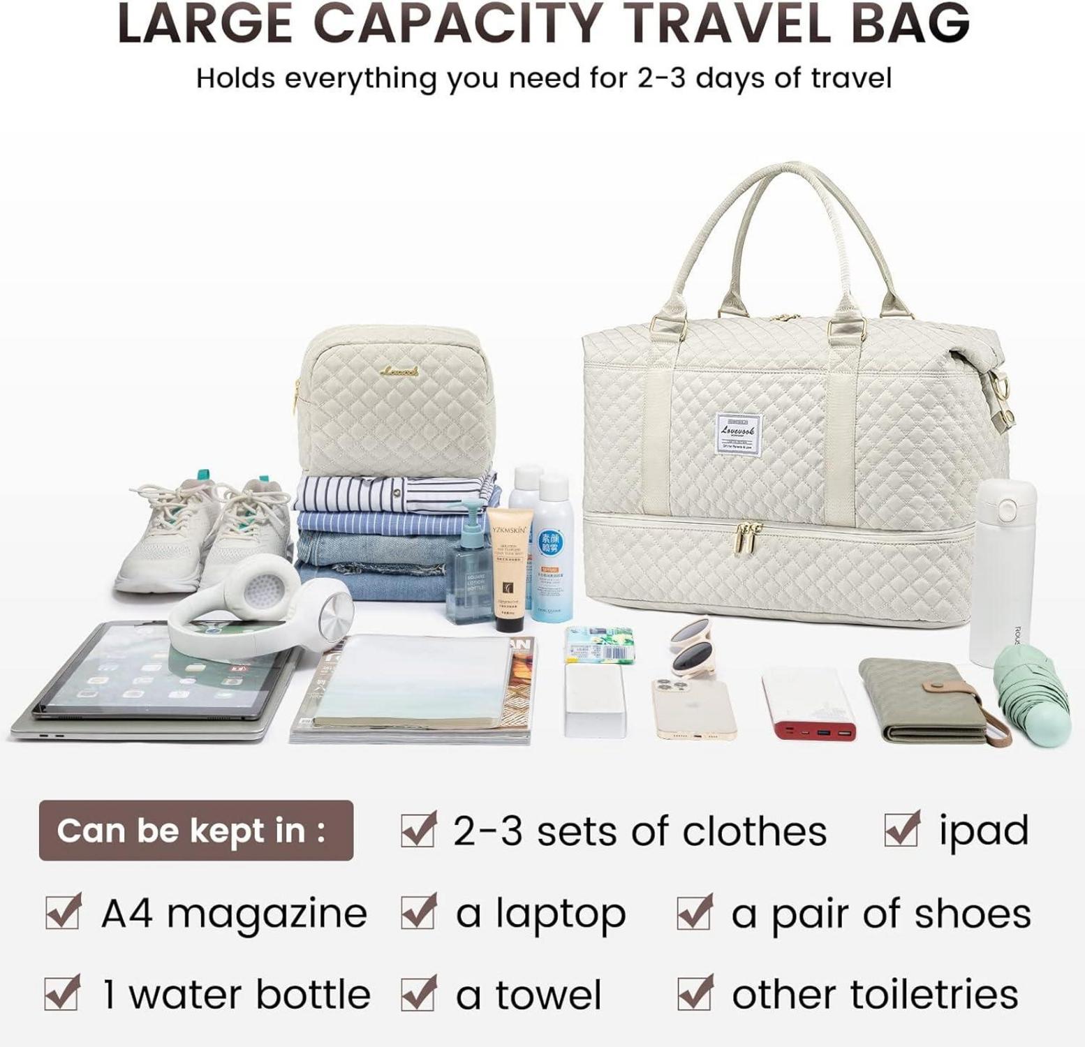 Sporttasche Damen Reisetasche Groß Weekender Handgepäck Wasserdicht mit