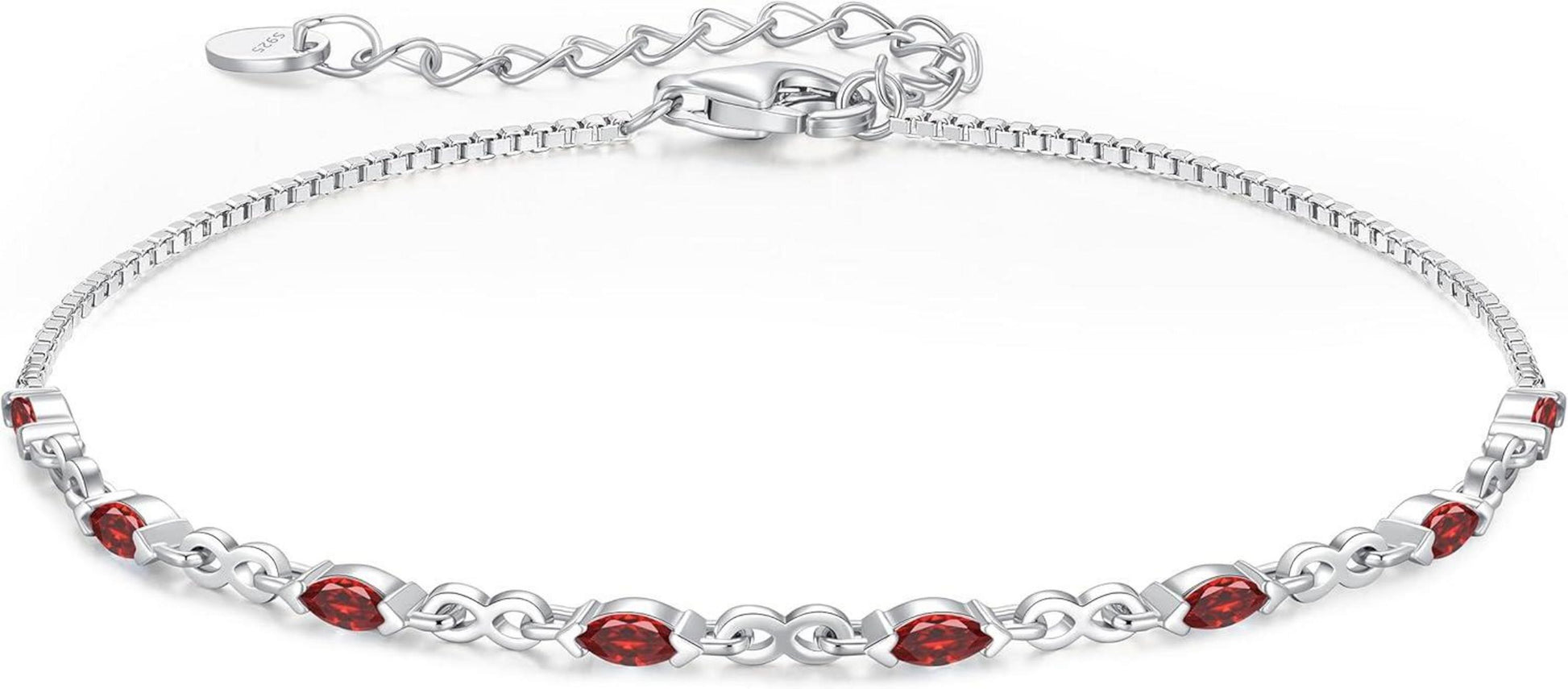 Infinity Armband Silber 925 Damen Zirkonia Geburtsstein Armband